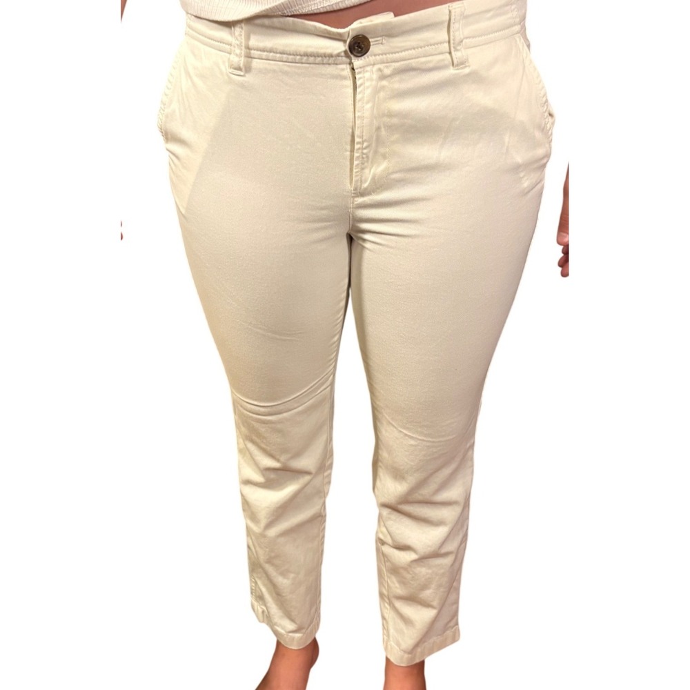J.Crew Chino Pants Womens 2 White Excellent Straight Leg Cotton F3176